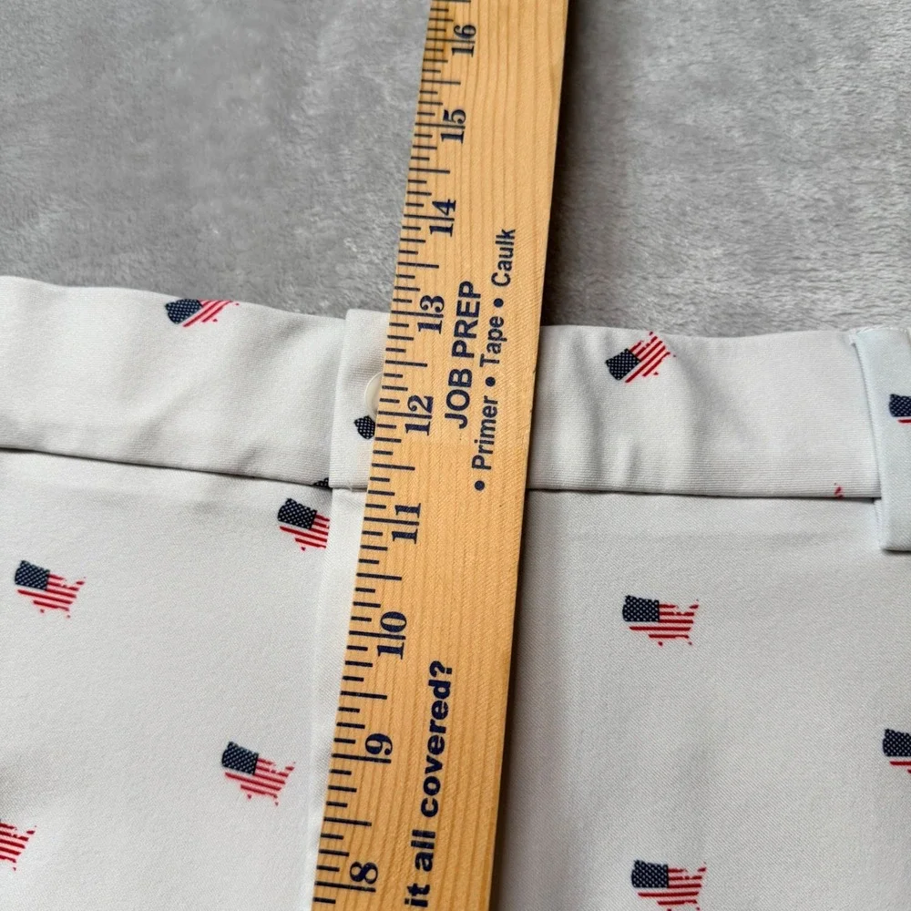 Walter Hagen 11 Majors Mens Golf Shorts White American Flag Print Size 42